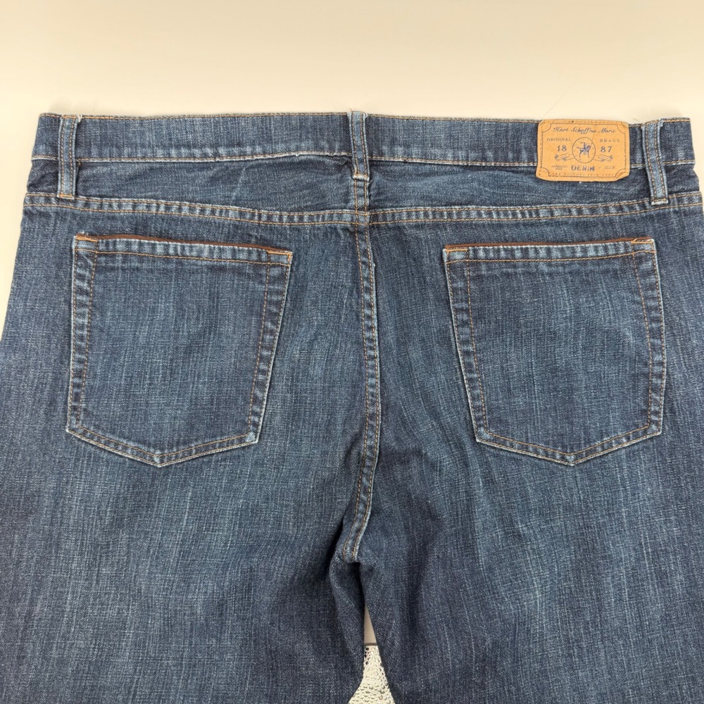 Hart Schaffner Marx HSM Mens Dark Wash Straight Leg Denim Jeans 40x30